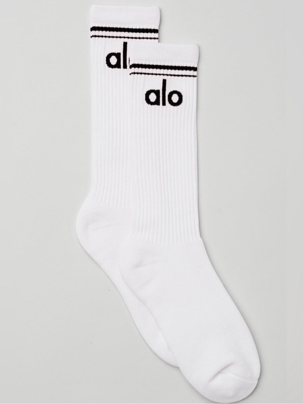 ALO Yoga- Unisex Throwback Sock- White/Black - NWT
